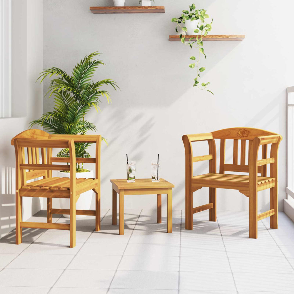 Garten Lounge Set 3-teilig Akazie Massivholz