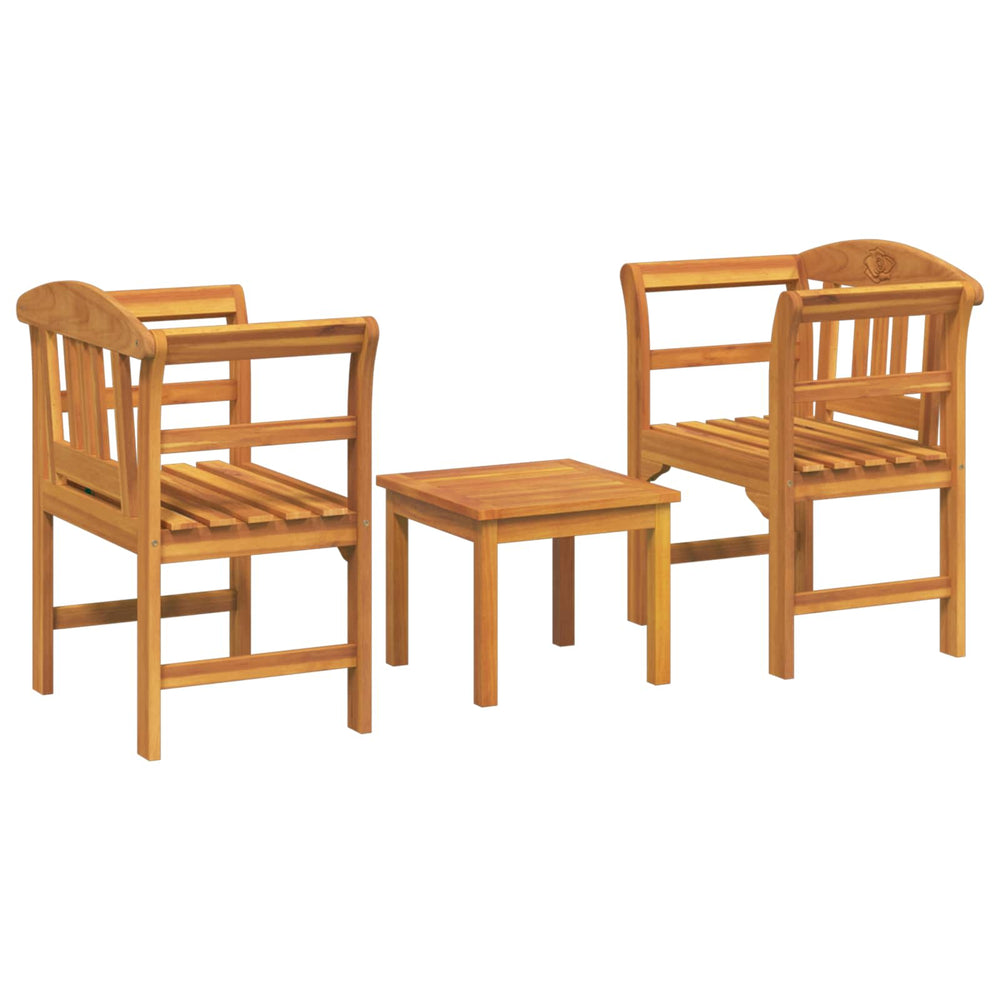 Garten Lounge Set 3-teilig Akazie Massivholz