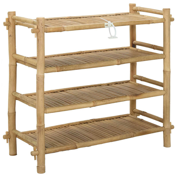 vidaXL Shoe Rack with Shelf Natural 4-Tier Bamboo