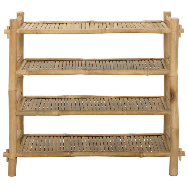 vidaXL Shoe Rack with Shelf Natural 4-Tier Bamboo