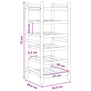 vidaXL Wine Rack Natural 32.5 x 29.5 x 72 cm Bamboo