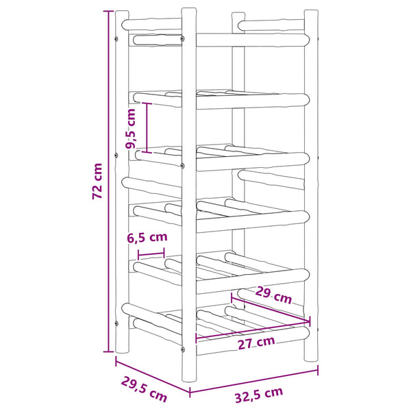 vidaXL Wine Rack Natural 32.5 x 29.5 x 72 cm Bamboo