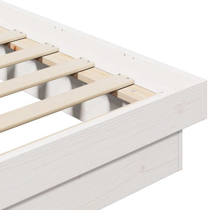 vidaXL Bed Frame White 200 x 200 cm Solid Pine Wood