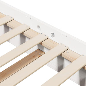 vidaXL Bed Frame White 200 x 200 cm Solid Pine Wood