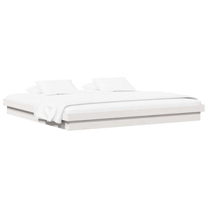 vidaXL Bed Frame White 200 x 200 cm Solid Pine Wood