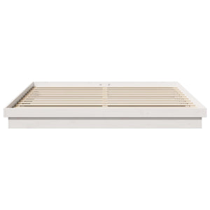 vidaXL Bed Frame White 200 x 200 cm Solid Pine Wood