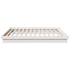 vidaXL Bed Frame White 200 x 200 cm Solid Pine Wood
