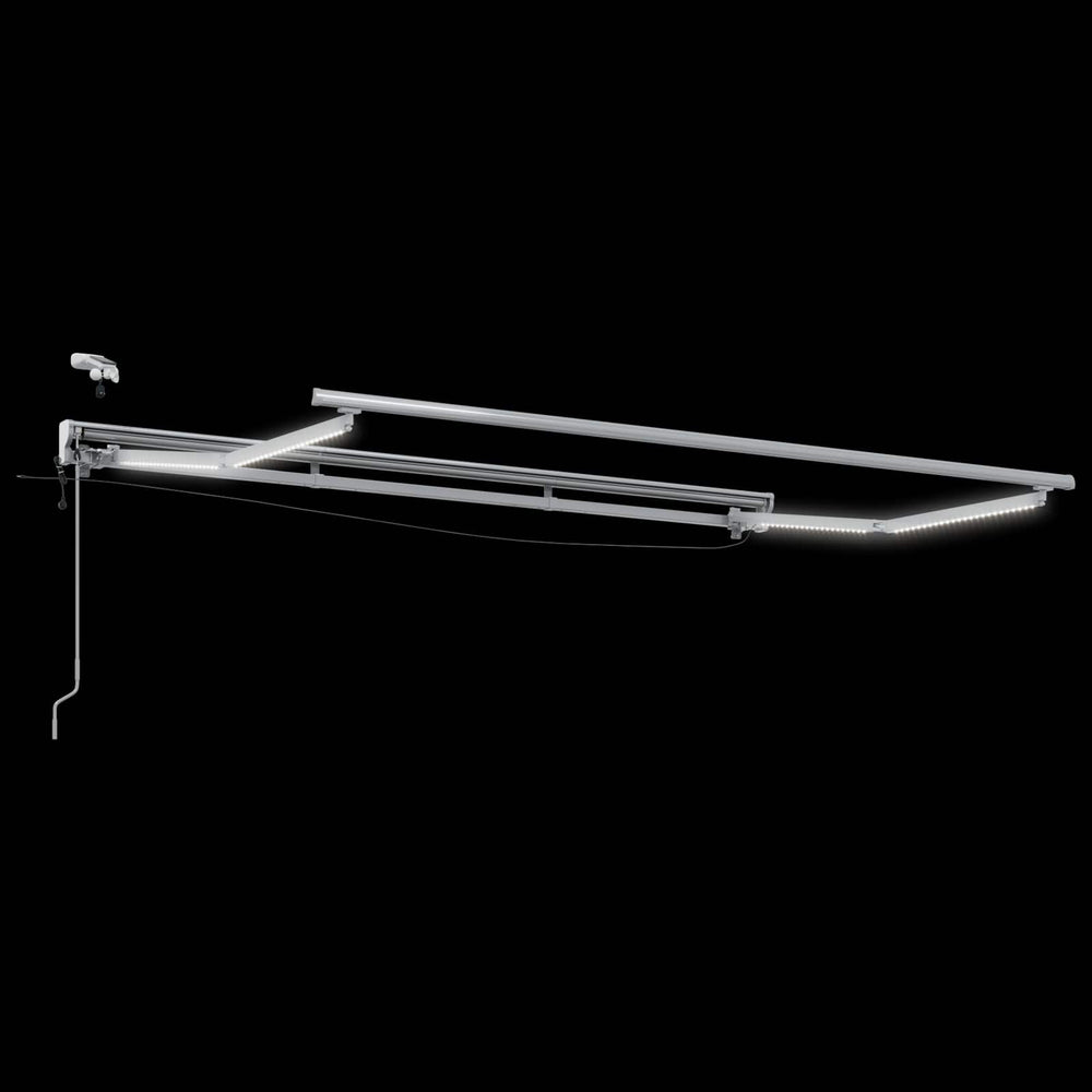 vidaXL Electric Awning Frame with LEDs White 3 x 2.5 m Aluminum