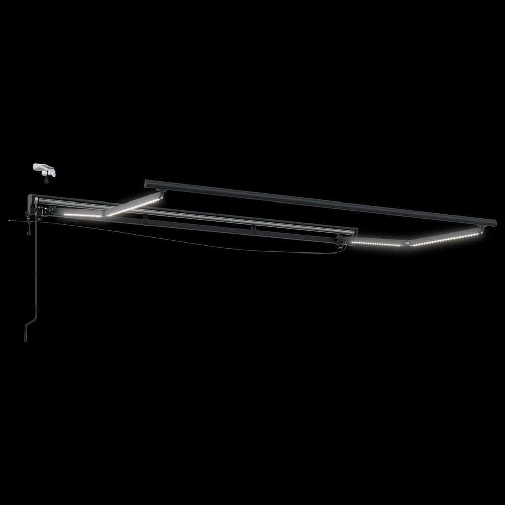 vidaXL Electric Awning Frame with LEDs Anthracite 3.5 x 2 m