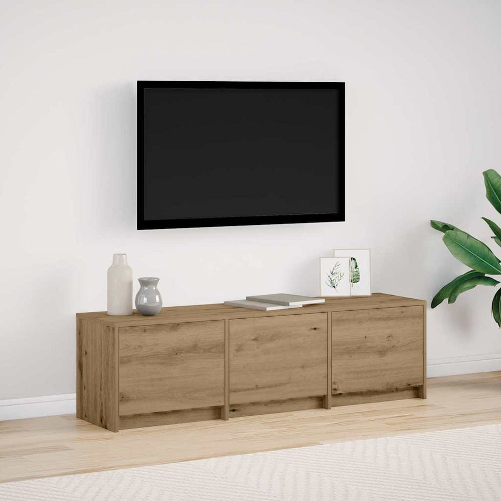 vidaXL LED-Lit TV Cabinet Craft Oak 140 x 34 x 40 cm