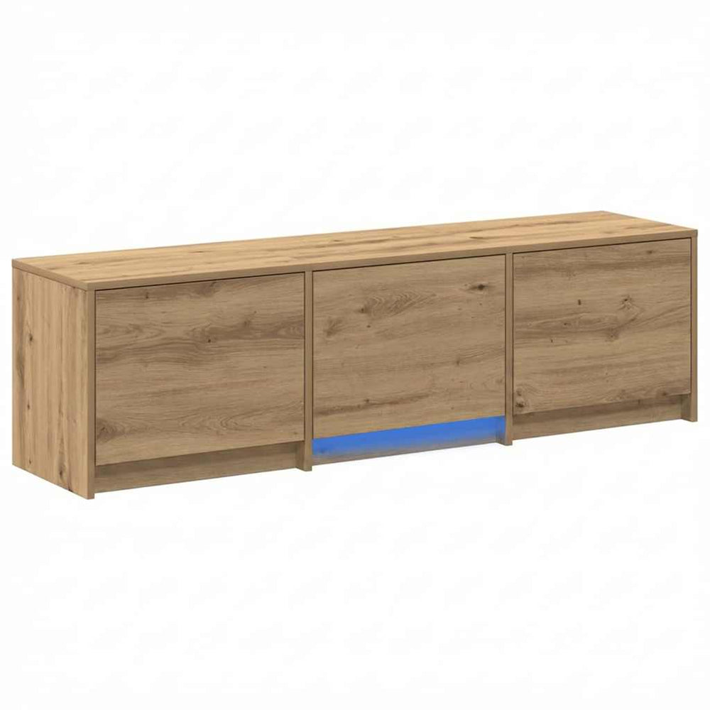 vidaXL LED-Lit TV Cabinet Craft Oak 140 x 34 x 40 cm