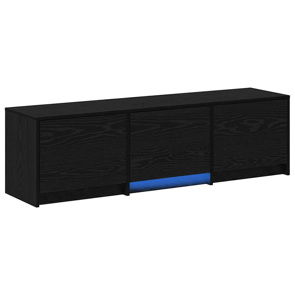 vidaXL TV Cabinet with LED Black Oak 140 x 34 x 40 cm