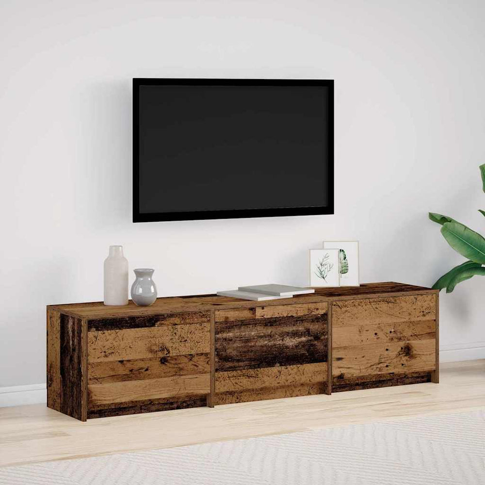 vidaXL TV Cabinet with LED Reclaimed Wood 165 x 34 x 40 cm Engineered Wood