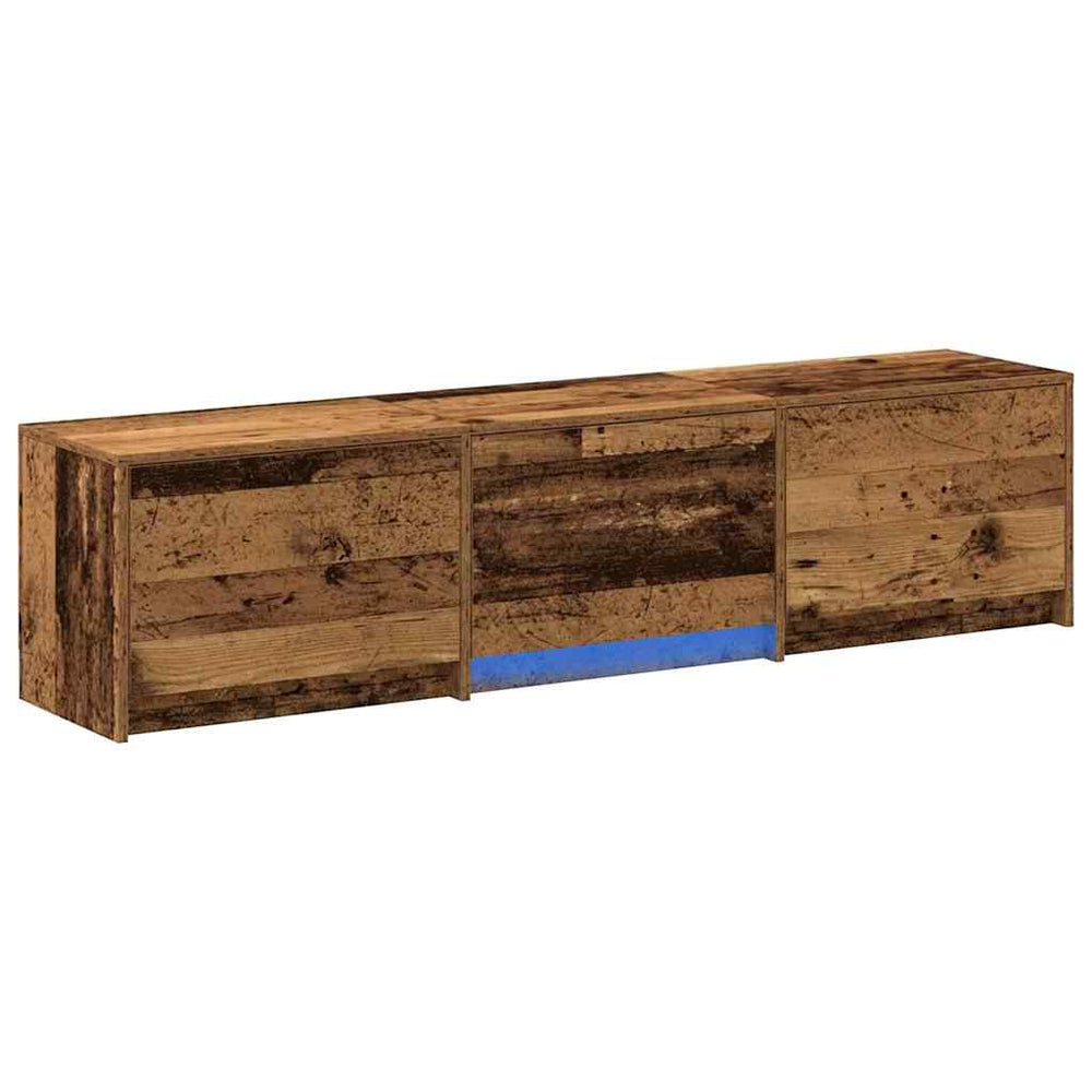 vidaXL TV Cabinet with LED Reclaimed Wood 165 x 34 x 40 cm Engineered Wood