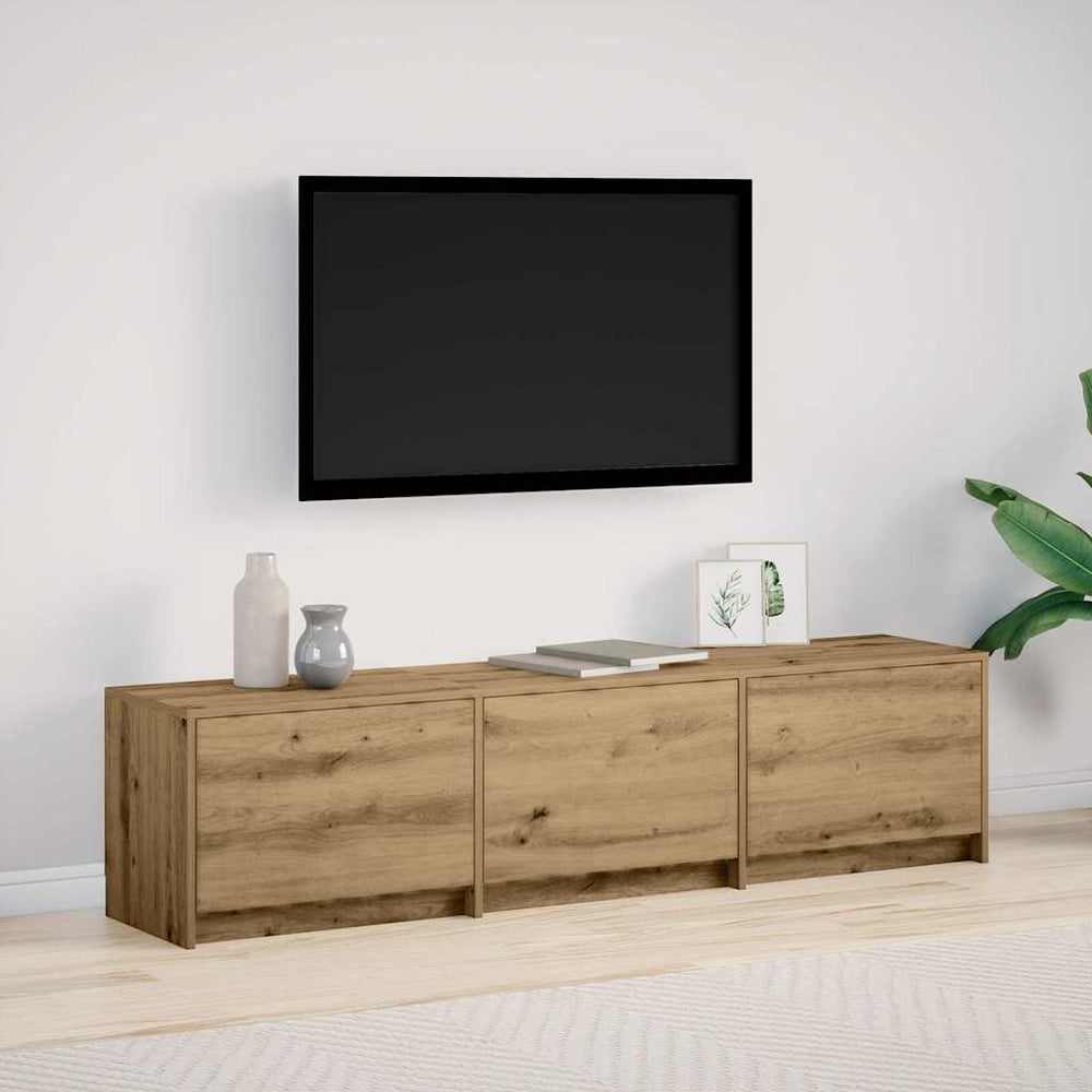 vidaXL TV Cabinet with LED Handicraft Oak 165 x 34 x 40 cm