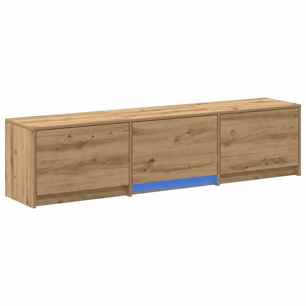 vidaXL TV Cabinet with LED Handicraft Oak 165 x 34 x 40 cm