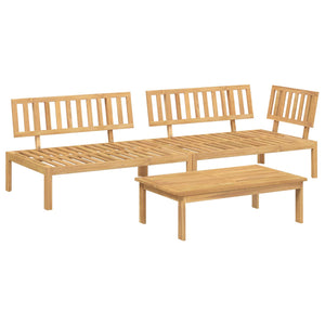vidaXL Sofa Set with Cushions Solid 3 pcs Anthracite Solid Acacia Wood