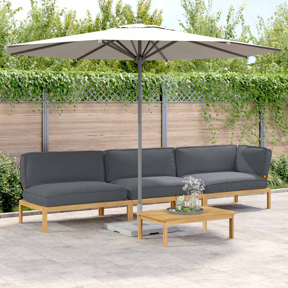 vidaXL Sofa Set with Cushions Solid 4 pcs Anthracite Solid Acacia Wood