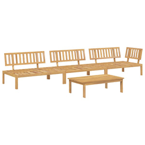 vidaXL Sofa Set with Cushions Solid 4 pcs Anthracite Solid Acacia Wood