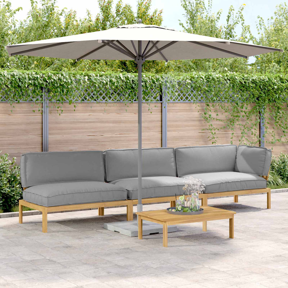 vidaXL Sofa Set with Cushions Solid Acacia Wood 4 Pieces Grey