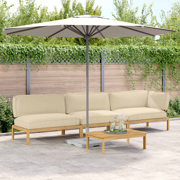 vidaXL Sofa Set with Cushions Solid 4 pcs Beige Solid Acacia Wood