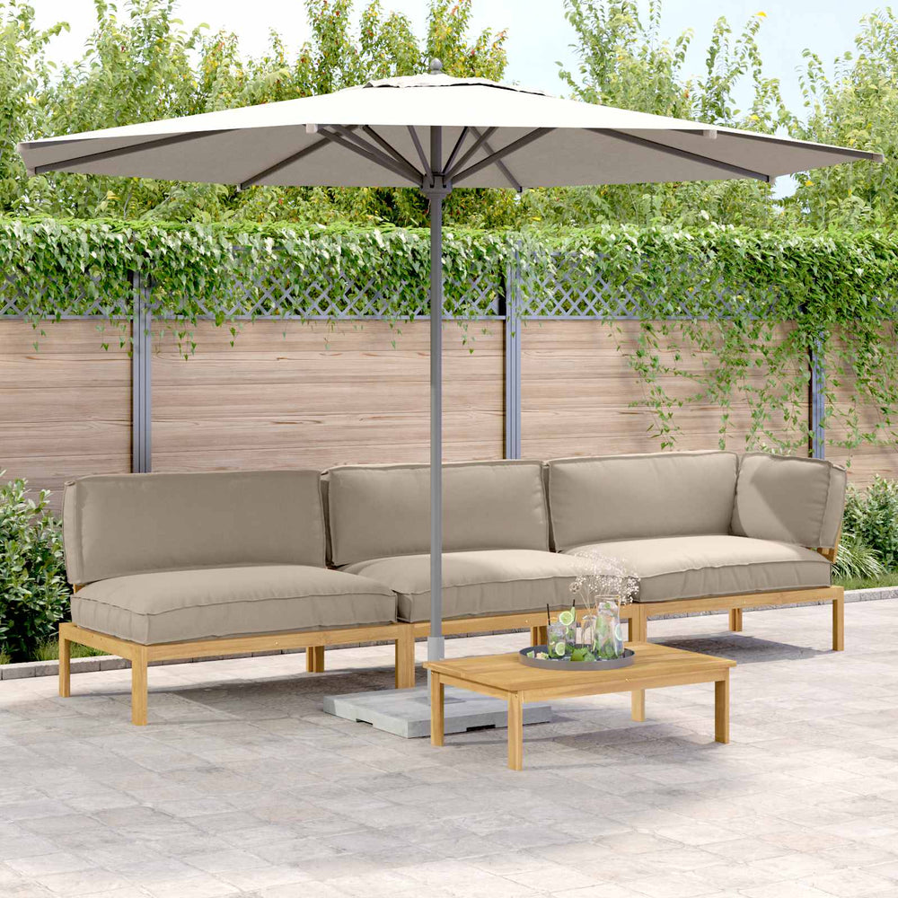 vidaXL Sofa Set with Cushions Solid 4 pcs Taupe Solid Acacia Wood