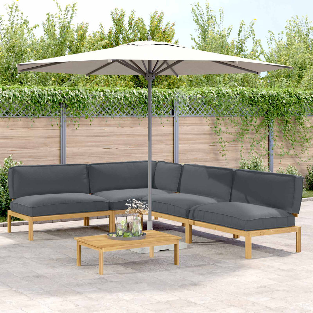 vidaXL Sofa Set with Cushions Solid 5 pcs Anthracite Solid Acacia Wood
