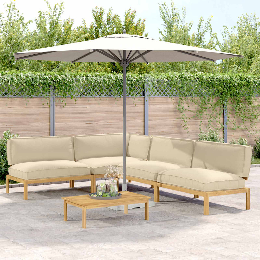 vidaXL Sofa Set with Cushions Solid 5 pcs Beige Solid Acacia Wood