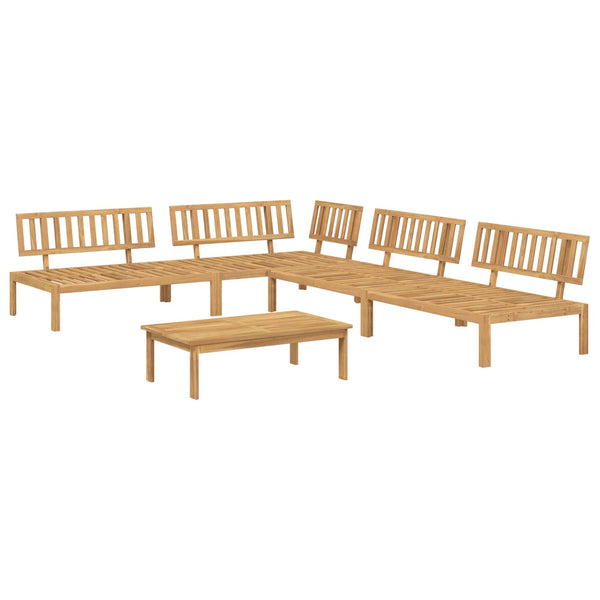 vidaXL Sofa Set with Cushions Solid 5 pcs Beige Solid Acacia Wood