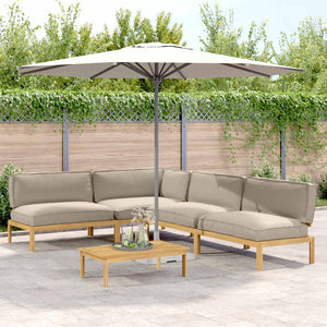 vidaXL Sofa Set with Cushions Solid 5 pcs Taupe Solid Acacia Wood