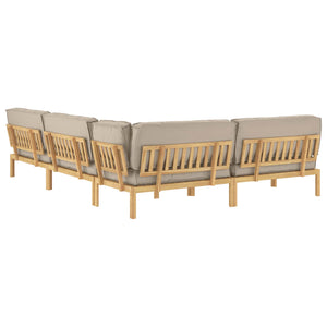vidaXL Sofa Set with Cushions Solid 5 pcs Taupe Solid Acacia Wood