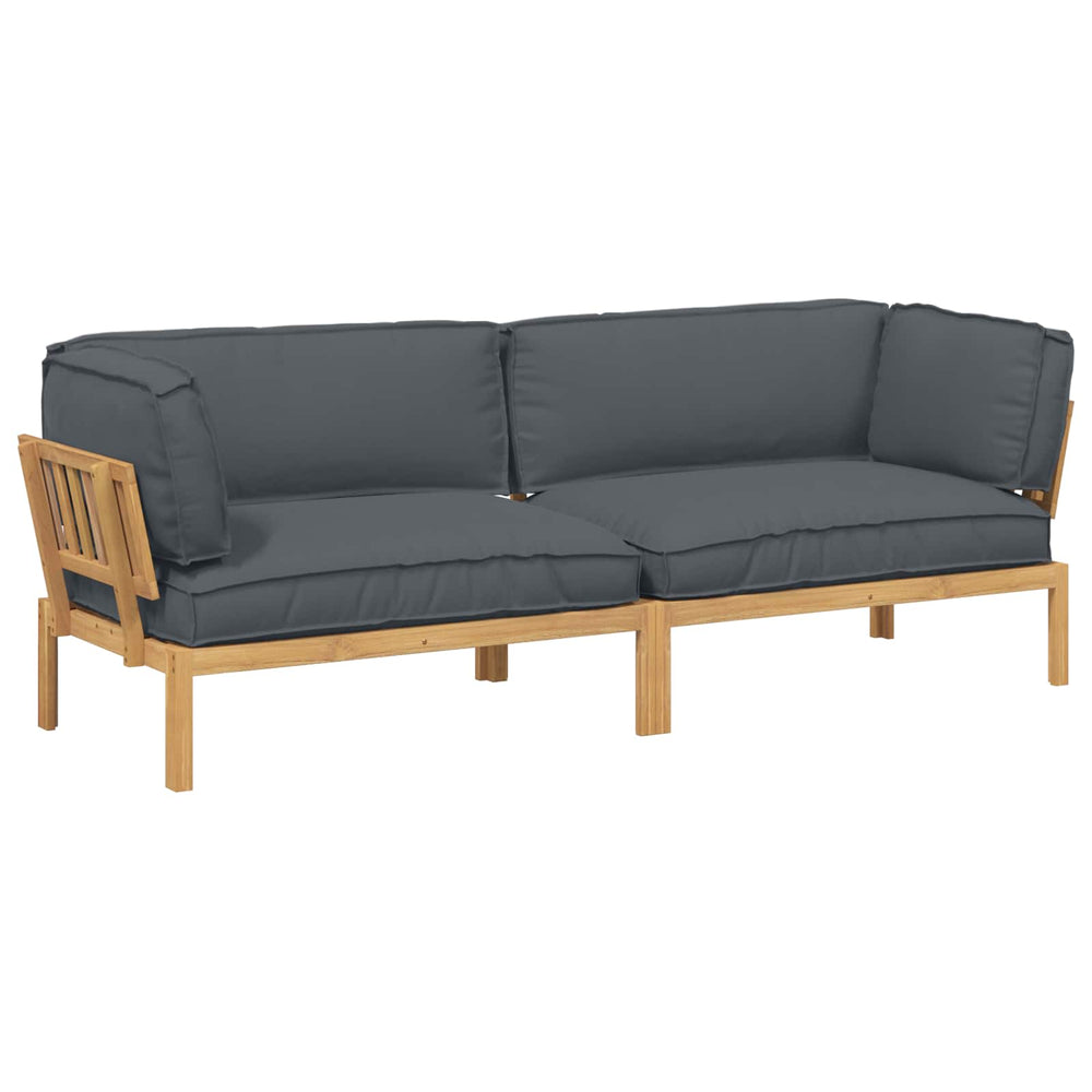 vidaXL Sofa Set with Cushions Solid 2 pcs Anthracite Solid Acacia Wood