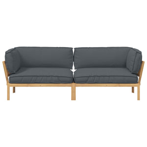 vidaXL Sofa Set with Cushions Solid 2 pcs Anthracite Solid Acacia Wood