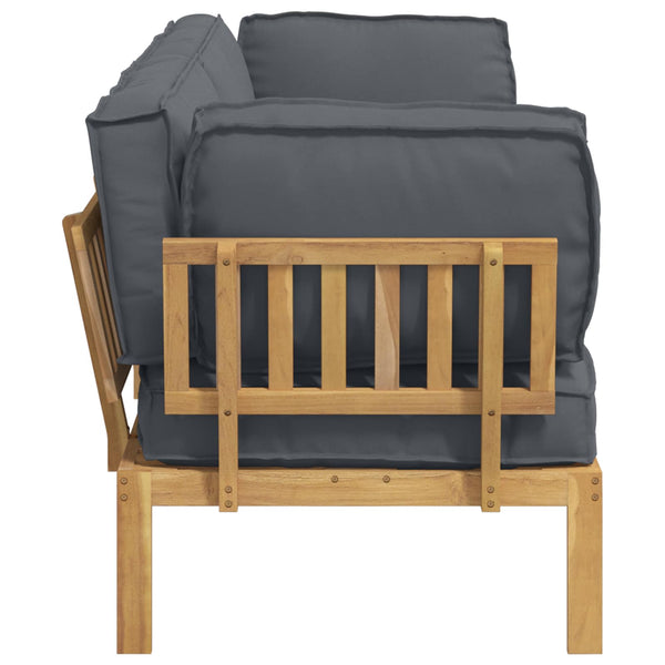 vidaXL Sofa Set with Cushions Solid 2 pcs Anthracite Solid Acacia Wood