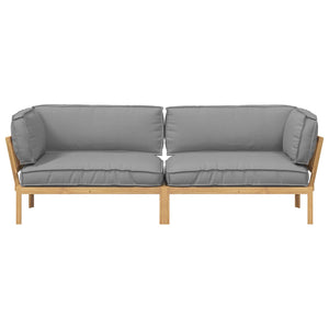 vidaXL Sofa Set with Cushions Solid Acacia Wood 2 pcs Grey