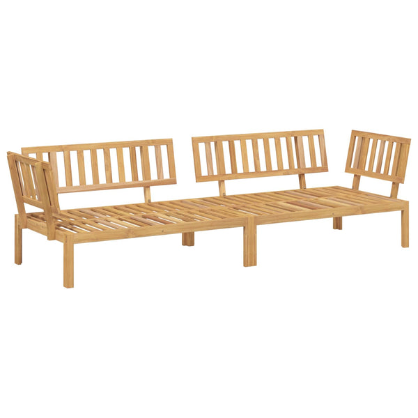 vidaXL Sofa Set with Cushions Solid 2 pcs Cream Solid Acacia Wood