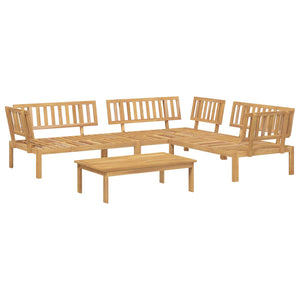 vidaXL Sofa Set with Cushions Solid Acacia Wood 4 Pieces Cream