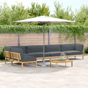 vidaXL Sofa Set with Cushions Solid 6 pcs Anthracite Solid Acacia Wood
