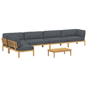vidaXL Sofa Set with Cushions Solid 6 pcs Anthracite Solid Acacia Wood