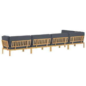 vidaXL Sofa Set with Cushions Solid 6 pcs Anthracite Solid Acacia Wood
