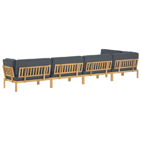 vidaXL Sofa Set with Cushions Solid 6 pcs Anthracite Solid Acacia Wood