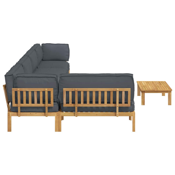 vidaXL Sofa Set with Cushions Solid 6 pcs Anthracite Solid Acacia Wood