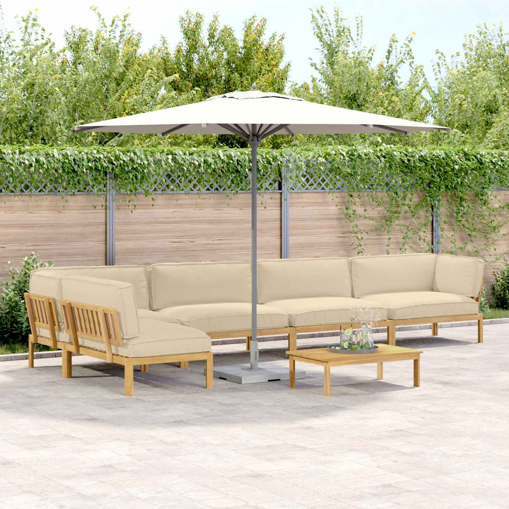 vidaXL Sofa Set with Cushions Solid 6 pcs Beige Solid Acacia Wood