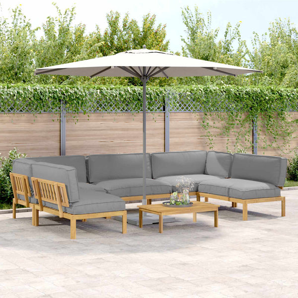 vidaXL Sofa Set with Cushions Solid 6-Piece Grey Acacia Wood