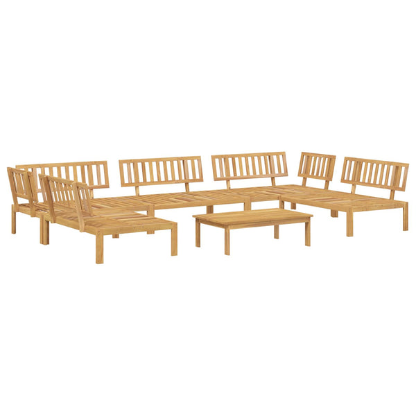 vidaXL Sofa Set with Cushions Solid 6-Piece Grey Acacia Wood