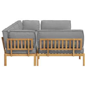 vidaXL Sofa Set with Cushions Solid 6-Piece Grey Acacia Wood