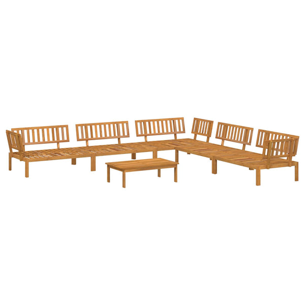 vidaXL Sofa Set with Cushions Solid 6-Piece Cream Solid Acacia Wood