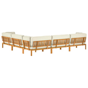 vidaXL Sofa Set with Cushions Solid 6-Piece Cream Solid Acacia Wood