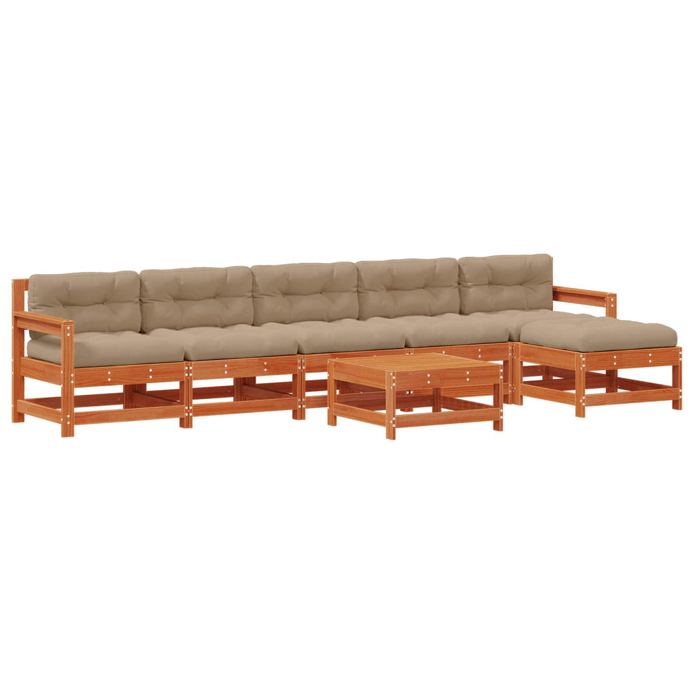 vidaXL 7-Piece Garden Lounge Set Honey Brown Solid Pine Wood