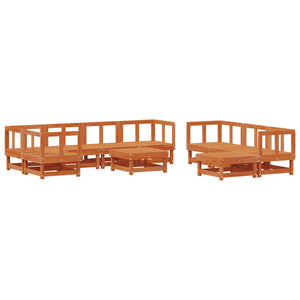 vidaXL 33-Piece Garden Lounge Set Wax Brown Solid Pinewood